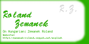 roland zemanek business card